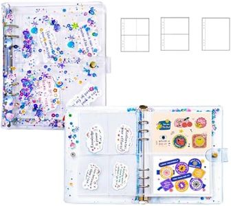 Sticker Binder,Sticker Organizer with Storage Sleeves,Reusable Sticker Collecting Book Album Holder, A5 Blank Sticker Container Organizer-Glitter(3 in 1,40 sheets in total)