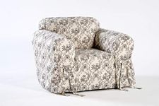 Classic Slipcovers Toile Print Chair Slipcover, 30 to 42" Wide, Black/Cream