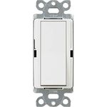 Lutron Claro On/Off Switch, 15-Amp, Single-Pole, CA-1PS-WH, White