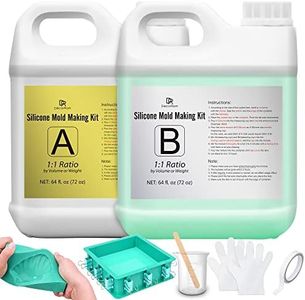 Silicone Mold Making Kit - 1 Gallon Liquid Silicone Rubber 15A with Adjustable Mold Housing - Fast Cured Easy 1:1 Mixing Ratio Silicone Casting for Making DIY Silicone Resin Molds - with Instructions