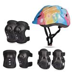 Shifter Adjustable Skating Helmet Set for Kids Adults | Cycling Protective Kit with Elbow+Knee+Palm Guards Protection Kit-Head Aize 55-62 cm Circumference (Blue)
