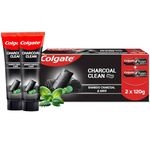 Colgate Charcoal Clean Black Gel Toothpaste, Combo Pack of 240g (120g x2) Deep Clean Tooth paste With Bamboo Charcoal & Wintergreen Mint For Plaque Removal & Tingling Fresh Mouth Experience