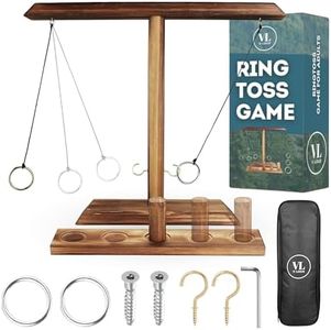 V-LOUS Ring Toss Game for Adults - Hook and Ring Game - Table Games - Yard Games and Party - Ring Toss with Zippered Storage Bag - Indoor Game and Outdoor Games - Large 15.7x10x3.5 Family Games