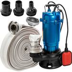 Heavy Duty Flood Sewage Water Pond Drain Septic Sump Cesspool Grinding Pump (Pump with 30m FIRE Hose)