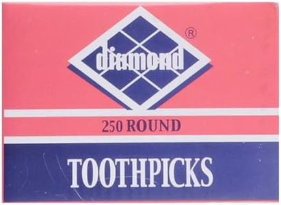 Diamond Toothpicks, Round Natural Wooden Bamboo Tooth Picks For Teeth, Appetizers and Cocktail 2pack ( 250 Count )