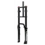 HIMALO 20 Inch Bike Suspension Fork 4.0 Tire Fat Fork Straight Double Shoulder Air Fork Travel 110mm QR 135mm Disc Brake Front Fork Rebound Adjustable (Color : Black)