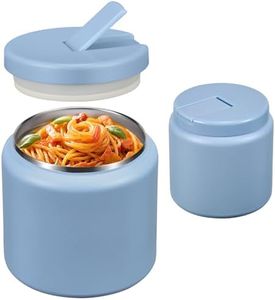 BOSEDSANG 26oz Soup Thermo for Hot Food Kids with Buckle Lid Insulated Vacuum Food Jar Wide Mouth Leakproof Stainless Steel Lunch Container (Blue)