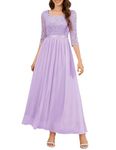 Wedtrend Women's Formal Dress 3/4 Sleeve Bridesmaid Dresses 2024 Mother of The Bride Dresses for Wedding, Lavender, Medium