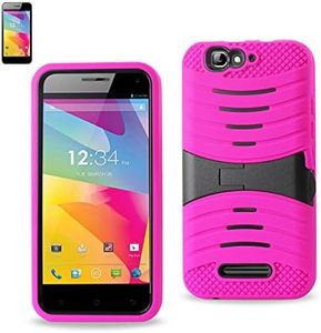 Reiko Wireless 3-in-1 Wallet Case for Blu Life Pro L210A - Hotpink+Black