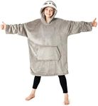 CityComfort Girls Oversized Blanket Hoodie Kids Fleece Fluffy Hoodies (Grey Sloth)