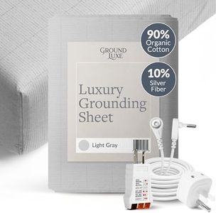 Luxury Fitted Grounding Sheet in Light Gray for California King Size Bed (Organic) Conductive Earthing Sheet