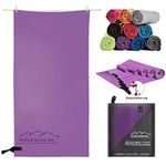 Style Slice Microfibre Towel Quick dry Lightweight Absorbent Travel Towel Sports Beach Gym Swimming Camping Hiking Drying Pets Small Medium Large X-Large XXL 200 by 100cm (Purple SMALL 60cm x 30cm)