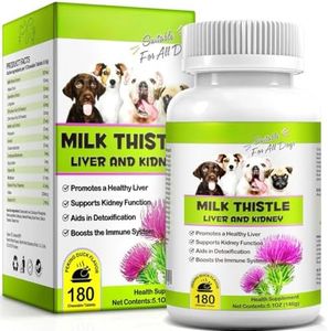 Milk Thistle Chewable Tablets for Dogs | Liver and Kidney Support | Easy-to-Give Chewables | Suitable for All Breeds | 180 Tablets