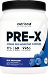 Nutricost Pre-X Xtreme Pre-Workout Complex Powder, Blue Raspberry, 60 Servings, Vegetarian, Non-GMO and Gluten Free