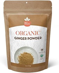 SPICY ORGANIC Ginger Root Powder – 4 oz. – Freshly Ground from Raw, Indian Ginger, Dried Spice for Baking, Beverages and Cooking - 100% Pure, USDA Certified Organic Ginger – Non-GMO & Kosher