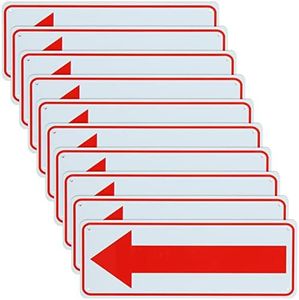 WOPPLXY 10 Pcs Arrow Sign, 10 x 3.5 Inch Aluminum Reflective Sign Rust Free Aluminum-UV Protected and Weatherproof, Metal Arrow Signs Right Arrow Sign for Indoor or Outdoor Use
