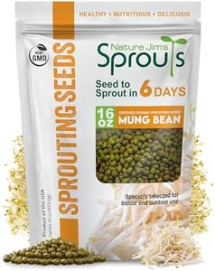 Nature Jims Mung Bean Sprout Seeds – 16 Oz Sprouting Seeds – Premium Mung Bean Seeds – NON GMO- Resealable Bag for Longer Freshness – Rich in Vitamins, Minerals, Fiber