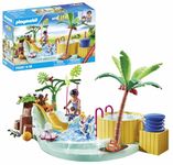 PLAYMOBIL 71529 myLife Promo Pack: Children's pool with whirlpool, water fun in the paddling pool, including wave slide, spring rocker, and baby swing, detailed play sets suitable for children ages 4+