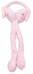 THE DDS STORE Women's Winter Plush Earwarmer Bunny Earmuffs with Moving Jumping Rabbit Ears Headbands Winter Ear Warmers for Women Girls (Pink)