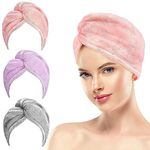 Zuvexa Cotton Quick Absorbent Hair Drying Magic Hair Towel Wrap Hair Wrapper Dryer SOFE Microfiber Turban Head Towel Cap for Women (Multicolour)