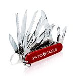 Swiss Eagle Multi-Tool Army Knife - Packs 30 Tools in Your Pocket (Classic Red)