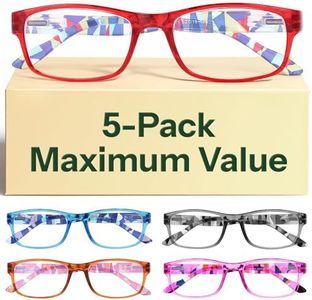 Gaoye 5-Pack Reading Glasses Blue Light Blocking, Spring Hinge Readers for Women Men Anti Glare Filter Lightweight Eyeglasses (5-Pack Mix Color 3,1.0)
