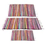 RelianceUK Handmade Reversible Chindi Rug [60 X 90 CM] Ideal for Indoor & Outdoor Use, Kitchen & Garden, Washable Rag Rugs Door Mats, Floor Mat, 100% Recycled, Multi Colour Rugs