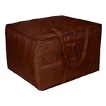 Kuber Industries Storage Bag | Parachute Travel Duffle Bag | Foldable Underbed Storage Bag | Attachi Storage Bag For Clothes with Handle | Large | Brown