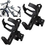 2 Pack Bike Water Bottle Holder No Screws, Universal Bicycle Water Bottle Bracket, 360 Degree Rotatable Bike Water Bottle Cage for Bicycle, Road MTB Cycling, Stroller, Walker, Wheelchair (Black)