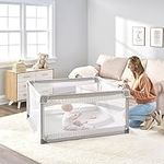 Regalo Soft Sided Playpen for Toddlers, Award Winning Brand Gray Mesh, for 6 to 24 Months Old, 27 Inches Tall, Indoor Playpen