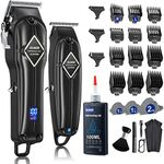 GLAKER Professional Hair Clippers and Trimmer Kit, Cordless Barber Clippers Hair Cutting Kit for Men Women Kids, Mens Hair Trimmer Set Fading Clippers with 18PCS Guards