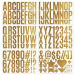 12 Sheets 200 Gold Letter Stickers Large Vinyl Letters Numbers Kit, 2 1/2 Inch Alphabet Sticker Sticky ABC Stickers for Poster, Bulletin Board, School Projects, Window, Door, Home, Office