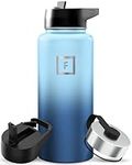 IRON °FLASK Sports Water Bottle - 32 Oz 3 Lids (Straw Lid), Leak Proof - Stainless Steel Gym & Sport Bottles for Men, Women & Kids - Double Walled, Insulated Thermos, Metal Canteen