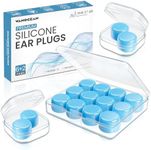 Silicone Ear Plugs for Sleeping, 16pcs / 8 Pairs Reusable Noise Cancelling Earplugs for Mowing,Swimming, Airplanes with Portable Boxes