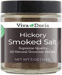 Viva Doria Hickory Smoked Sea Salt (Fine Grain) Hickorywood Salt (5 oz glass jar)