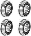 uxcell FR8-2RS Flanged Ball Bearing 1/2"x1-1/8"x5/16" Double Sealed Chrome Steel Bearing 4pcs