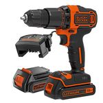 BLACK+DECKER 18 V Cordless 2-Gear Combi Drill with Kitbox and 2X 1.5 Ah Lithium Ion Batteries