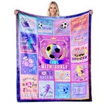 LARIAU Soccer Blanket Gifts for Girls Soft Cozy Flannel Throw Blanket for Soccer Lovers Gifts Birthday Christmas Home Decor Sofa Bedding 50"*60"