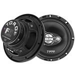 Toro Audio - F6 | 6.5 Inch 3-Way Coaxial Car Speaker Set - 120 Watt MAX / 60 Watts RMS, Ferro Fluid Tweeters, 4 Ohm, 1" KSV Voice Coils. Two Speaker Set.