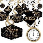 Big Dot of Happiness New Year's Eve - Gold - 2020 New Years Eve Party Hanging Decor - Party Decoration Swirls - Set of 40