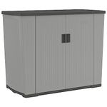 Suncast Backyard Oasis 130 Gallon, Outdoor Storage Shed Basic Unit Easy to Clean with Top Lid, Plastic, 150 pounds Capacity, Dove Gray