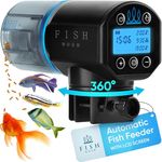 Fishnosh Automatic Fish Feeder for Aquarium - Auto Food Dispenser with Timer for Small Tank, Big Aquariums & Pond - Battery-Operated Feeders for Goldfish, Koi, & More Owners on Weekend or Day Vacation