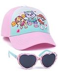 Paw Patrol Girls Snapback Cap & Sunglasses | Pink Summer Hat & Love Heart Shades for Kids | Skye, Everest & Marshall Adjustable Clasp Holiday Headwear | Cool Merchandise Gift for Children