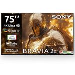 Sony 189 cm (75 inches) BRAVIA 2M2 Series 4K Ultra HD Smart LED Google TV K-75S25BM2