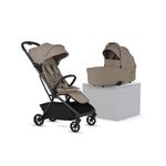 Silver Cross Nia Compact Travel Stroller & Carrycot - Cabin Approved - One-Hand Fold - Lie-Flat Seat - Lightweight - Suitable from Birth to 4 Years - Champagne