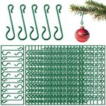 TUPARKA 300 Pcs Christmas Tree Hooks Green Ornament Hooks Mini Hangers for Christmas Tree, Christmas Wreath, Christmas Vine Home Hanger Decor Christmas Supplies