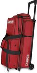 LARIPOP 3 ball bowling bags with wheels,rolling bowling ball bag for 3 Bowling Balls & Bowling Accessories -Retractable Handle Extends to 38"