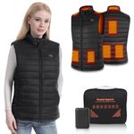 Rtdep Heated Vest for Women, Heated Gilet with 8 Heating Zones, Heated Clothing with Battery Pack, Heated Body Warmer Slim Fit Womens Heated Jacket Winter Warm Lightweight Heated Coat(L)