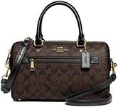 Coach Rowan Satchel In Signature Canvas, Im/Brown/Black