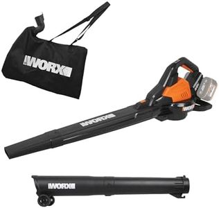 WORX - Aspirateur Souffleur sans Fil 2 * 20V - Moteur Brushless - 2 Niveaux de Vitesse - 335km/h, 575 m³/h - Compatible avec Outils WORX POWERSHARE - WORX WG583E.9 (livré sans Batterie ni Chargeur)